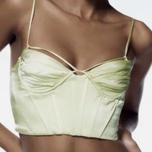 Zara satin bustier top